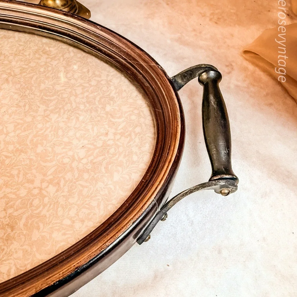 Antique Oval Wood‎ Serving Tray